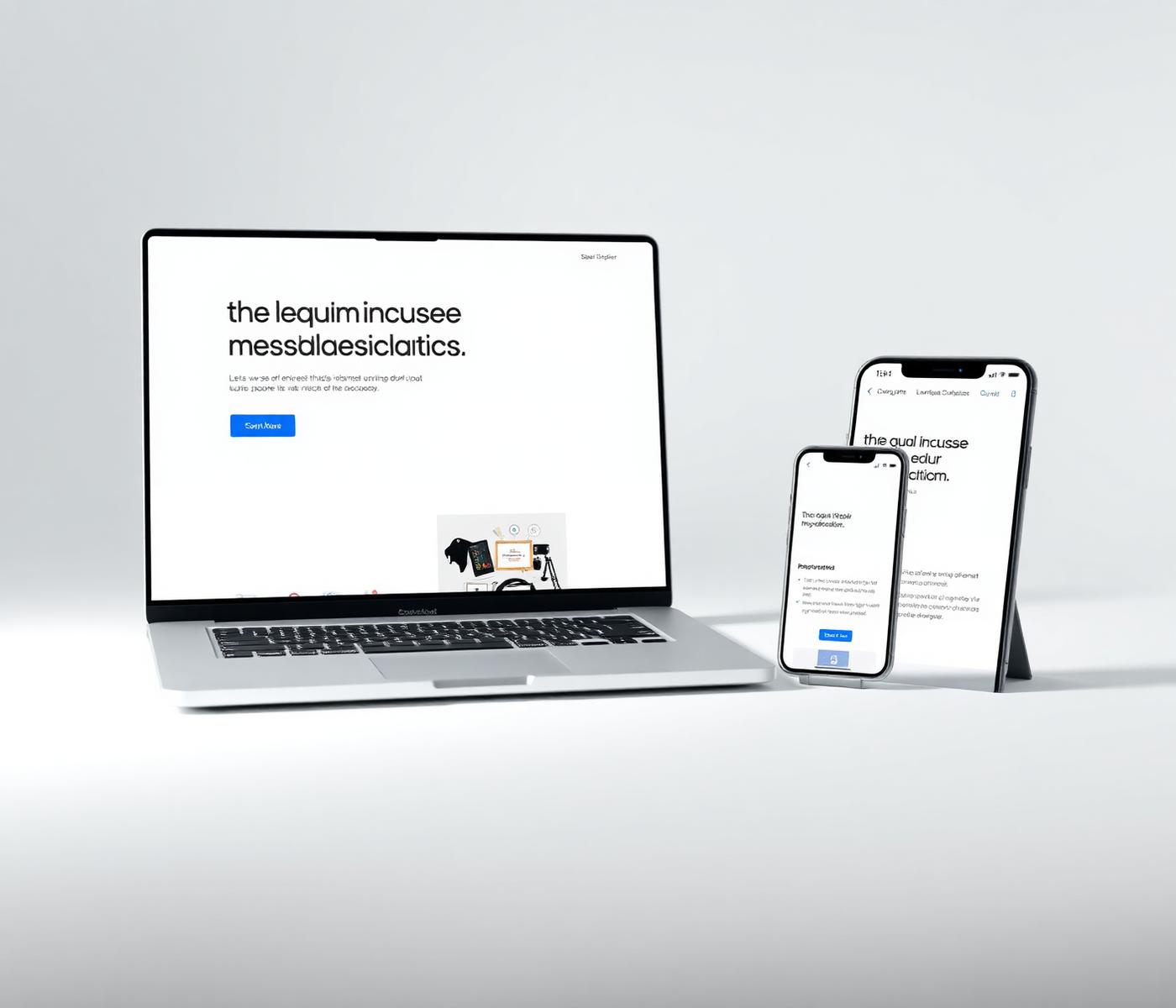 A modern business website shown on a laptop and mobile phone